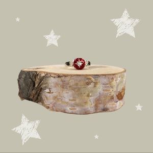 925 Sterling Silver Red Stones Ring Brand New